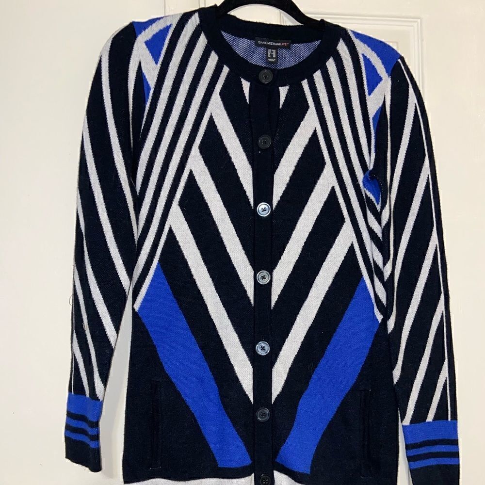 Issac mizrahi long sleeve sweater material cardigan size xxs